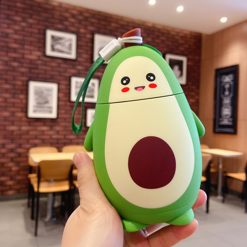 Cute Cartoon Avocado Glass Double Layer