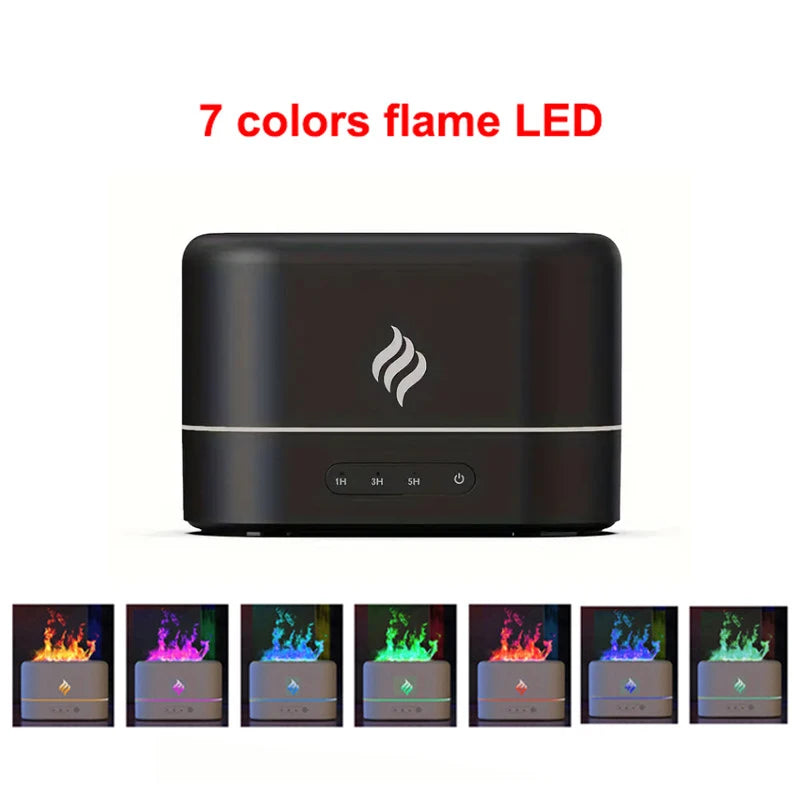 Portable Cool Mist Usb Led change color 7 colors fire flame room humidifier Aroma Essential Oil Diffuser h2o air humidifier